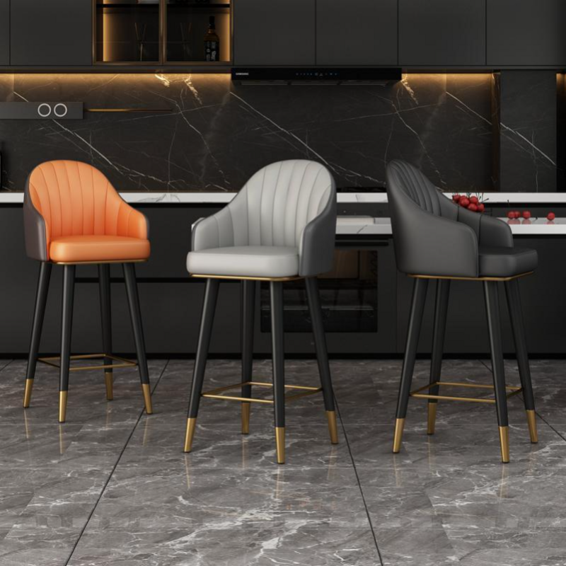 Light Luxury Bar Chair Simple Checkout Counter High Stool Modern Living Room Kitchen Armchair Fashion Furniture Goodc1017
