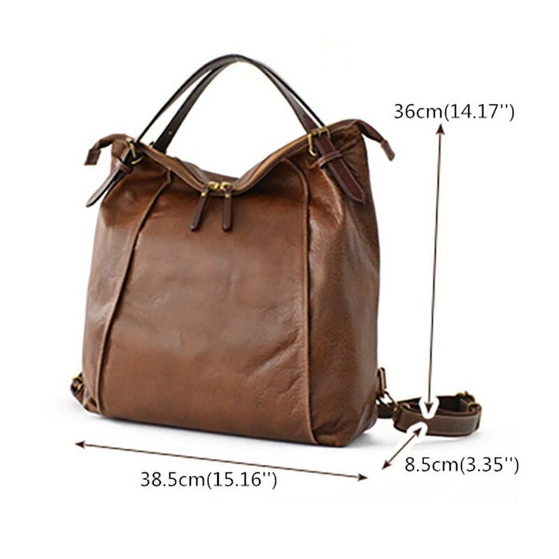 2022 New 4 Usages Tote Faux Leather Handbags Vintage Multifunction Backpack Shoulder Bags  Casual Big Tote For Travel School