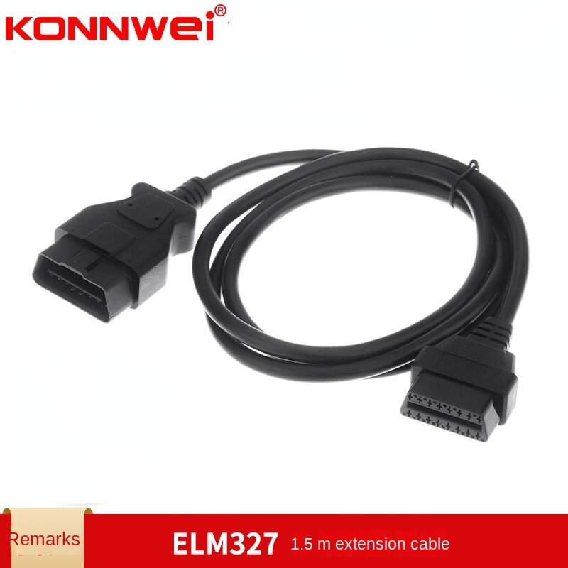 OBDII 16pin Kabel Pria Ke Wanita Kabel Bluetooth ELM327 OBD2 1.5M Kabel Ekstensi