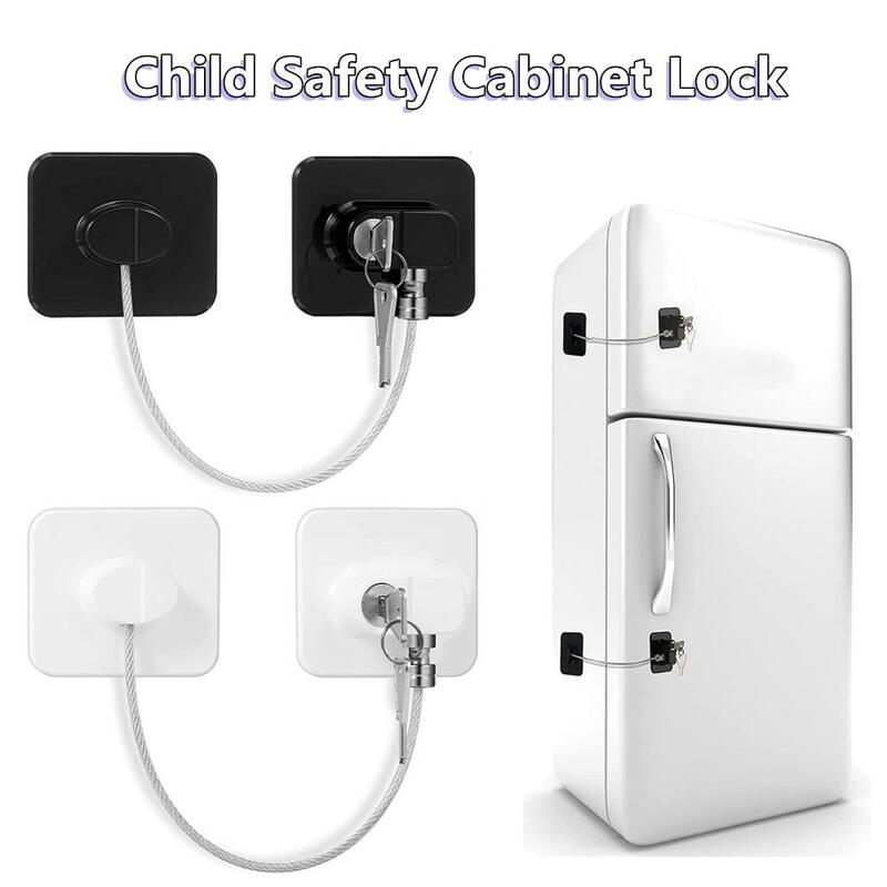 Lock With Metal Key or Coded Lock Digital Password Cabinet Locks Baby Safety Refrigerator Lock Drawers Window Sliding Closet