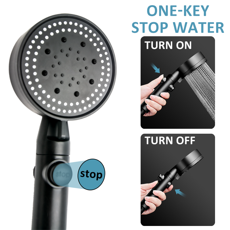 Oszczędzająca wodę słuchawka do prysznica 5 trybów regulowany prysznic wysokociśnieniowy z jednym przystankiem woda prysznic z hydromasażem przyjazne dla środowiska narzędzia łazienkowe