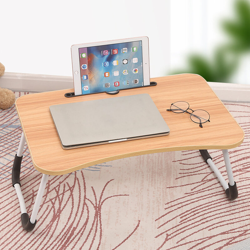 บ้านพับโต๊ะแล็ปท็อปสำหรับเตียงโซฟาแล็ปท็อปโต๊ะทำงานบนเตียงแบบพกพาโต๊ะตักสำหรับศึกษาและอ่านเตียง Top ถาดตาราง