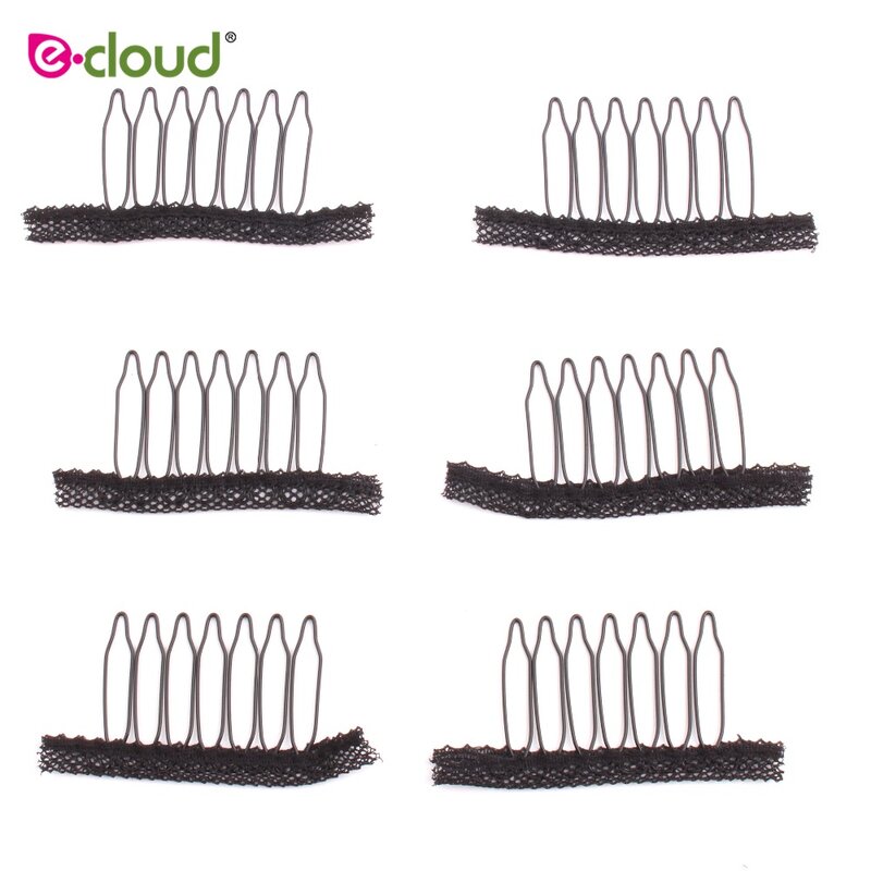 100pcs Black 7 Teeth Wig Combs Black Brown Combs  Hair Clips For Extensions  Clips For Wigs Strong Lace
