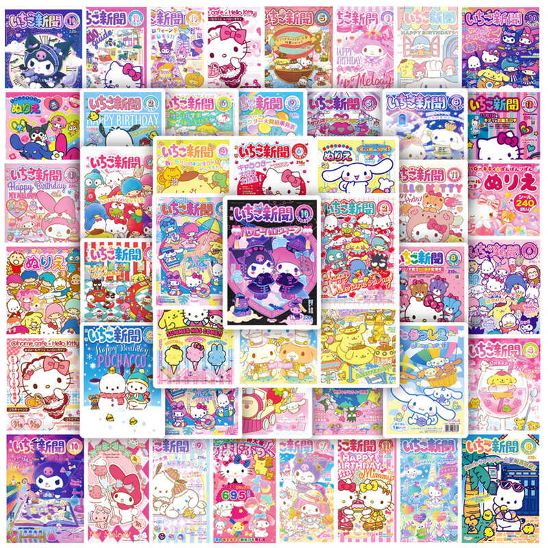 Autocollants Kawaii Sanurgente, Hello Kitty, Kuromi, affiche de dessin animé mignon, décalcomanies pour ordinateur portable, cahier, album, décoration, jouets, 10 pièces, 30 pièces, 50 pièces