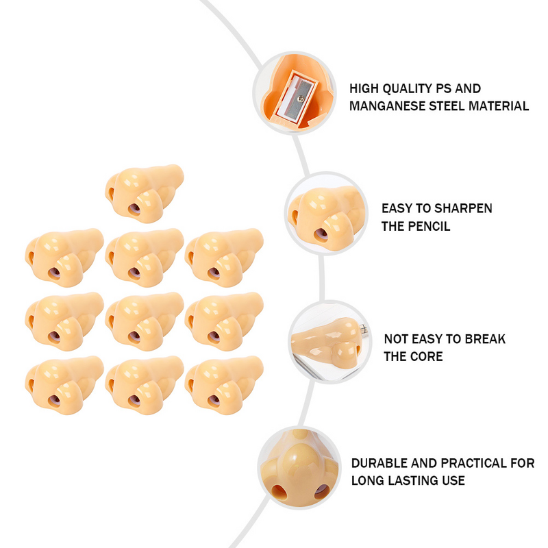 10 шт. креативные Точилки для носа с двойными отверстиями, школьный подарок, приз для детей