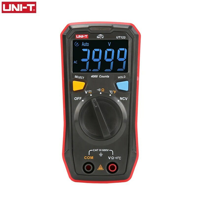 Multímetro Digital automático UNI-T UT123/UT123D, voltímetro Digital profesional, tamaño Pocke para el hogar