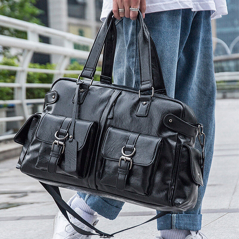 Bolsa de mão masculina de couro, bolsa transversal de alta qualidade para viagem e escritório grande xa532zc