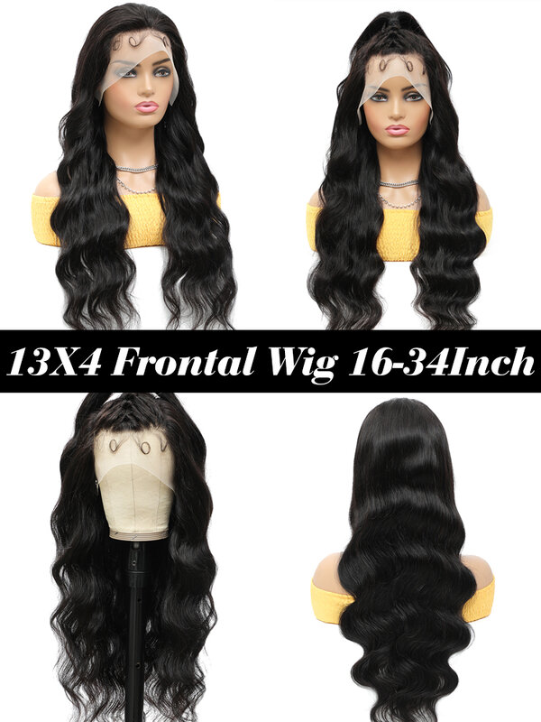 Idoli Wig renda gelombang tubuh untuk wanita rambut manusia 13X4 Wig Frontal renda 30 32 inci Wig tanpa lem renda Frontal gelombang tubuh Wig Frontal