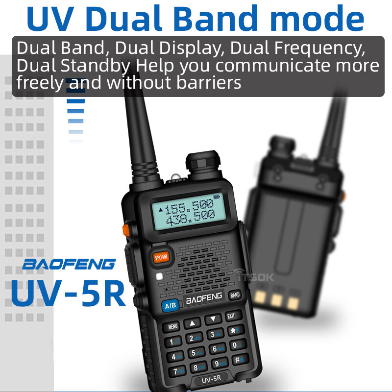Baofeng-walkie-talkie uv 5r, radio ham, comunicador de doble banda de largo alcance, dos vías, portátil, FM, Amateur, estación de radio cb, transceptor