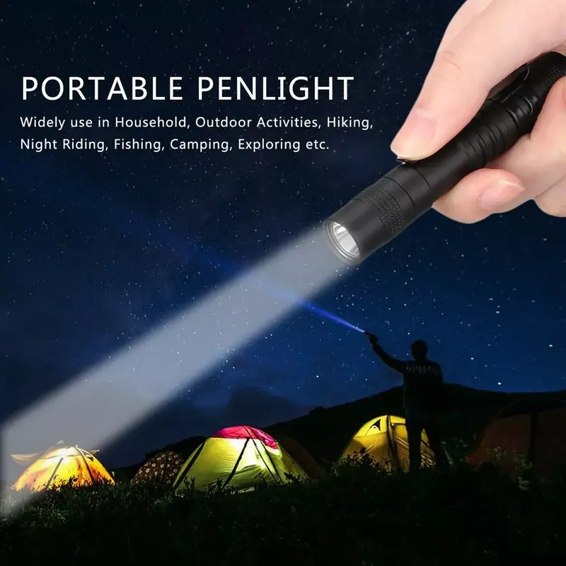 Mini linterna portátil 2000lm led linterna de bolsillo linterna impermeável batería aaa potência led para acampamento caza