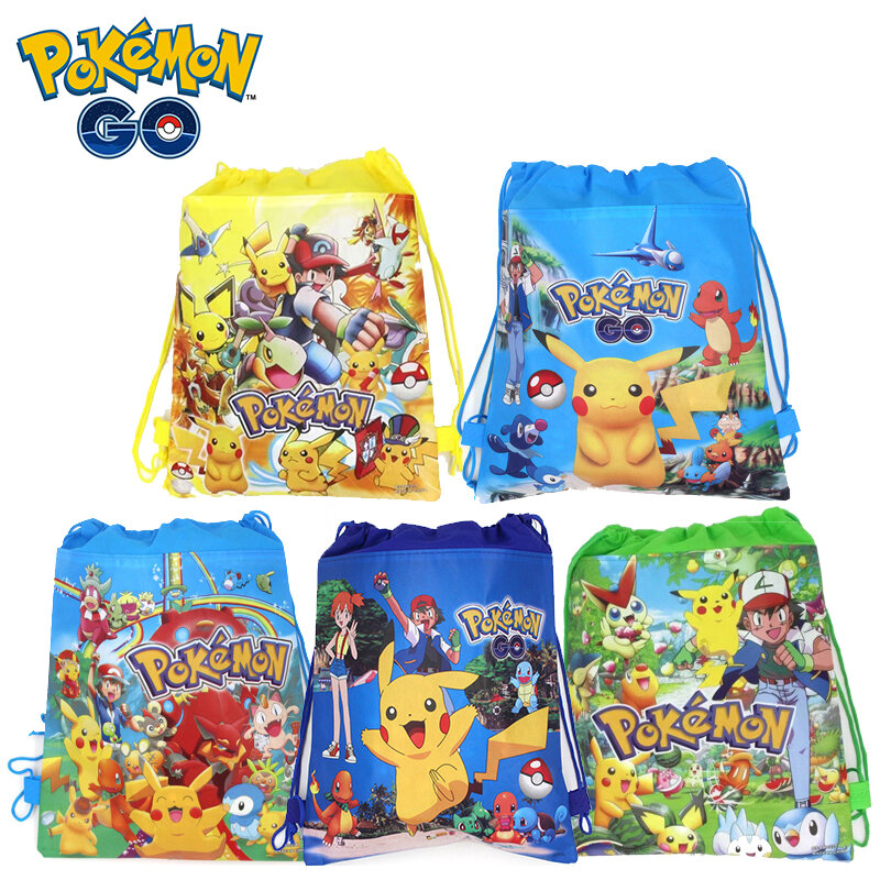 Pokemon borsa portaoggetti tascabile con coulisse peluche anime figure Pikachu cute casual model xxx ragazzi e ragazze regali per feste per bambini