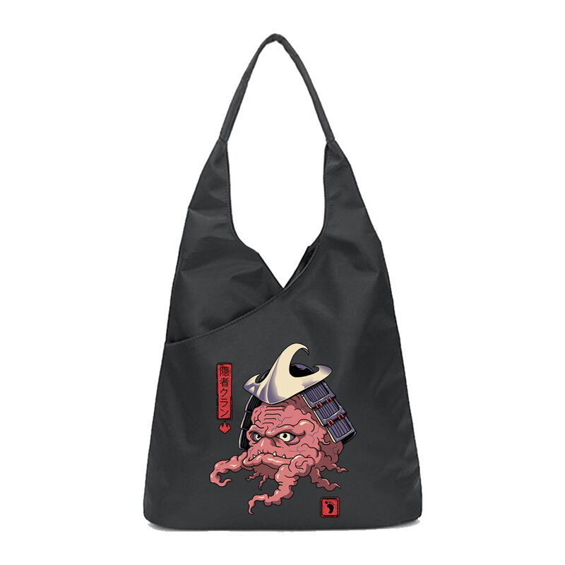 Bolso de hombro con estampado de monstruo para mujer, bolsa de compras informal a la moda, organizador de viaje portátil, bolso de mano sencillo y salvaje