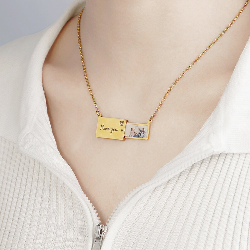 Colar de aço inoxidável nome tag para melhores amigos jewelri mulher clavícula corrente goth personalizado jóias necklac colorido foto