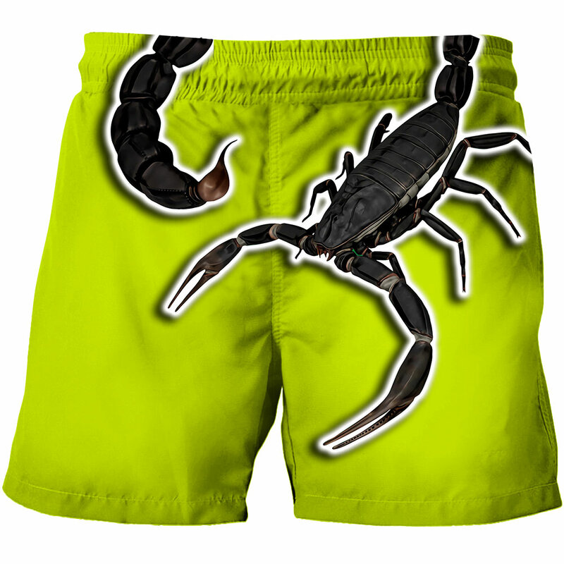 2022 nova moda animal scorpion 3d imprimir calças curtas crianças de manga curta hip-hop streetwear crianças verão