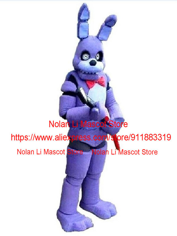 Costume de mascotte de lapin violet effrayant pour adulte, robe de paupières trempée, cosplay de fête, Halloween, carnaval, cadeau de vacances, haute qualité, 1086