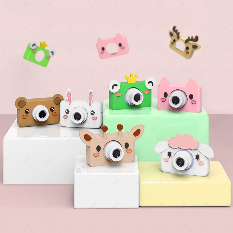 Kamera Mainan Anak-anak untuk Anak Perempuan Mainan Anak-anak Kamera Digital untuk Anak Laki-laki Hadiah Natal Perekam Video Mini Hewan Lucu dengan Kartu Memori