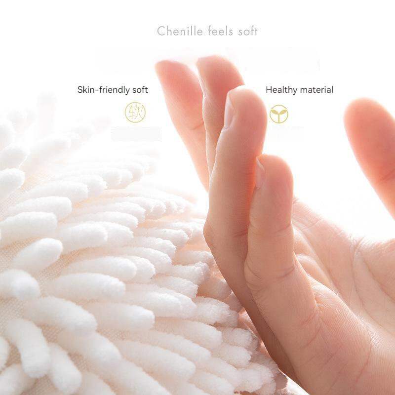 Toalhas de mão super fofas da bola do chenille toalhas de mão do banheiro de suspensão da bola do fuzzy absorvente alto para secar sua mão instantaneamente