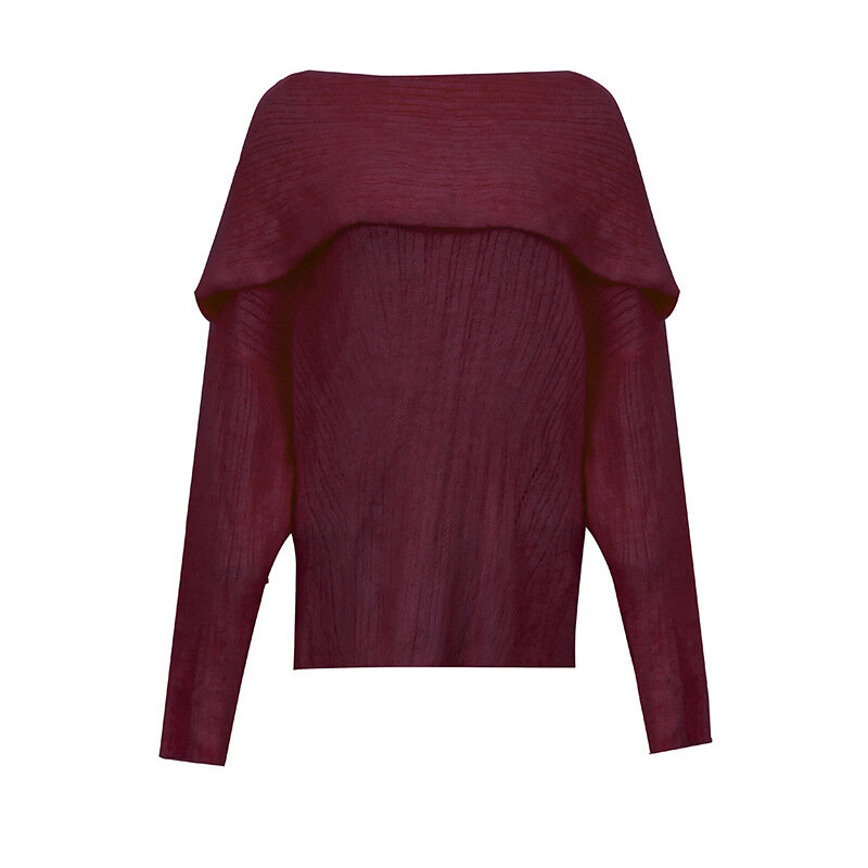 Suéter con cuello de un hombro y hombros con fugas para mujer, ropa de mujer, Jersey, camisa, traje de punto, 2021