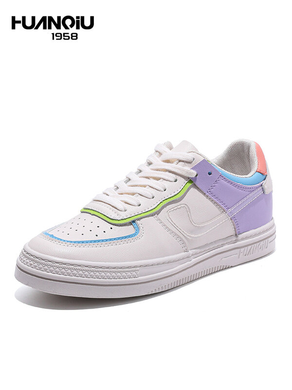 HUANQIU Women's Luxury Vulcanized Shoes Platform 2022 Sneakers For Women Fashion Multicolor School Casual and Breathable Tennis