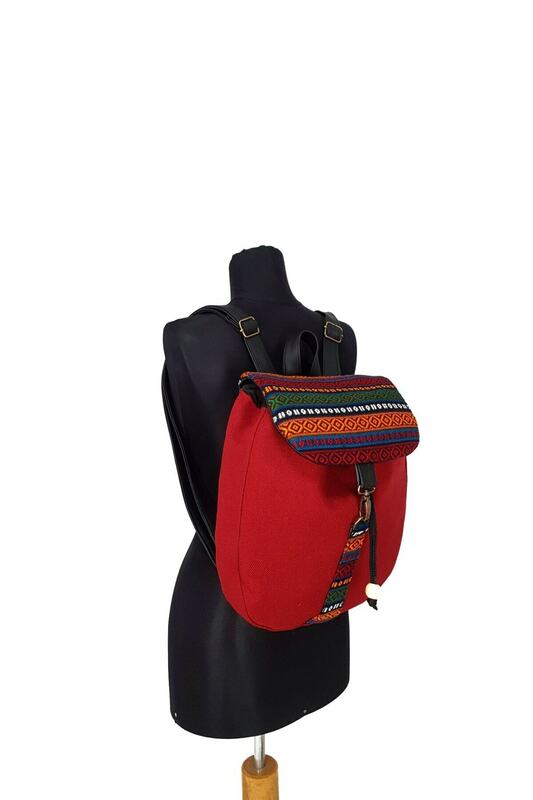 Women's Red Backpack Ksırt04