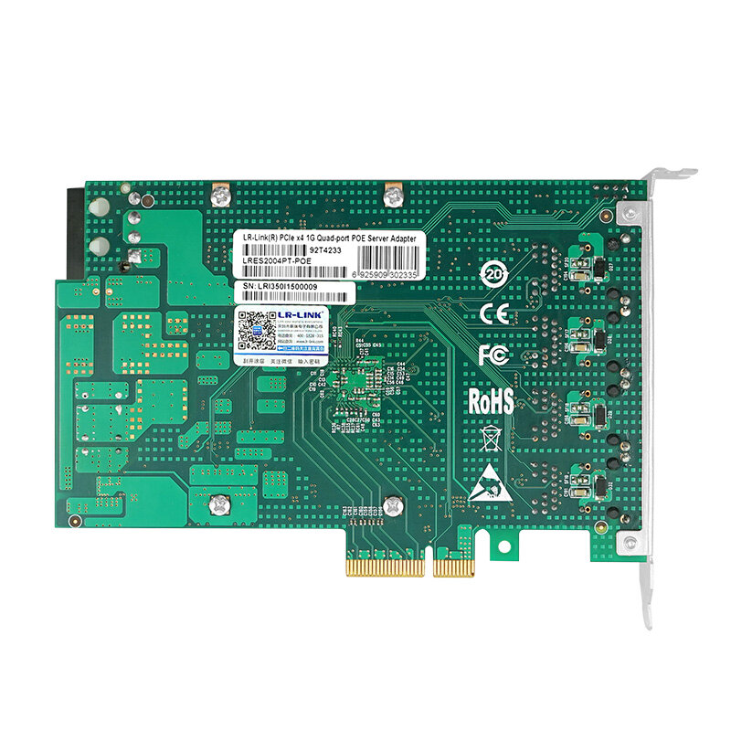 LR-LINK 2004pt-poe + gigabit ethernet quad porta quadro grabber placa de rede industrial pci-express intel i350