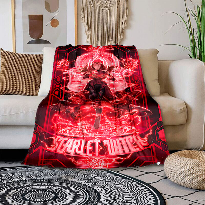 Scarlet Witch Printed Blanket Flannel Warmth Soft Plush Sofa Bed Throwing Blankets Plush Throwing Anime  Custom Blanket