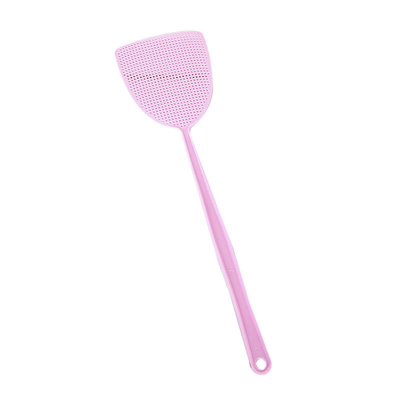 Fly Swatter Pest Control Manual Durable Plastic Long Handle Solid Color Home Fly Swatter Mosquito Repellent Tool