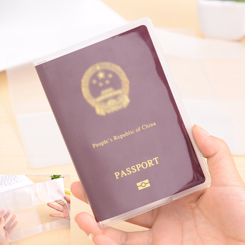 1 pz trasparente porta passaporto da viaggio portafoglio porta carte di credito porta carte di credito impermeabile in PVC sporco porta carte d'identità
