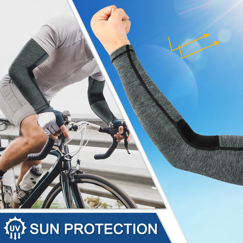 Respirável proteção uv correndo braço mangas basquete esportes ciclismo pesca braço mais quente elástico punhos de mão verão das mulheres dos homens