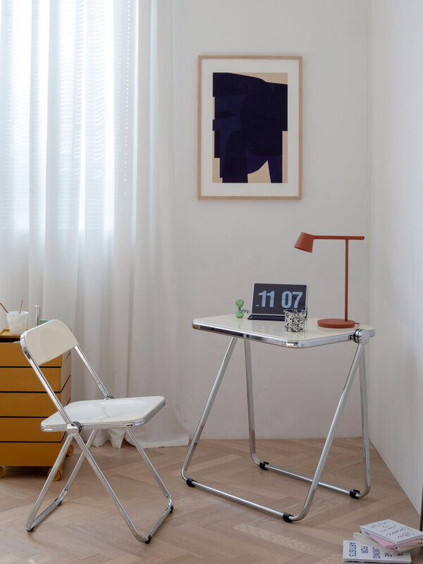 Nordic acrílico pode mover portátil dobrável sofá canto chá mesa de jantar cadeira leitura televisão cabeceira armário móveis