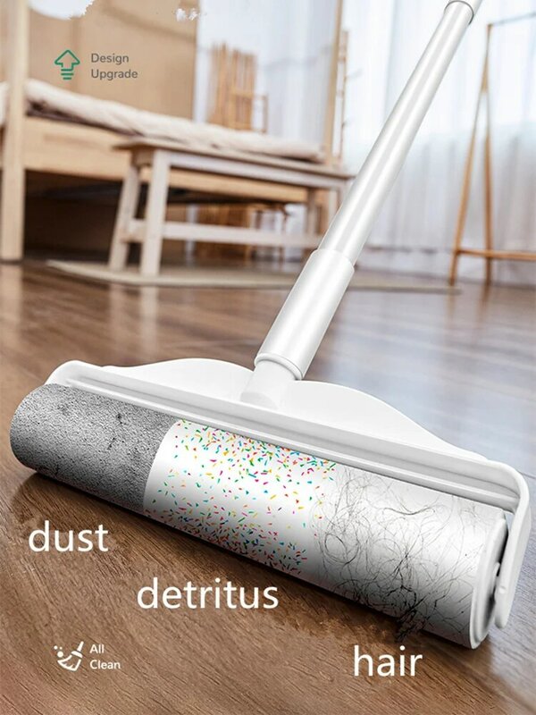Dust Hair Roller Stick Retractable Dog Pet Clothes Carpet Cleaning Sticking Paper Sticky Tearable Duster Remover Lints Catcher