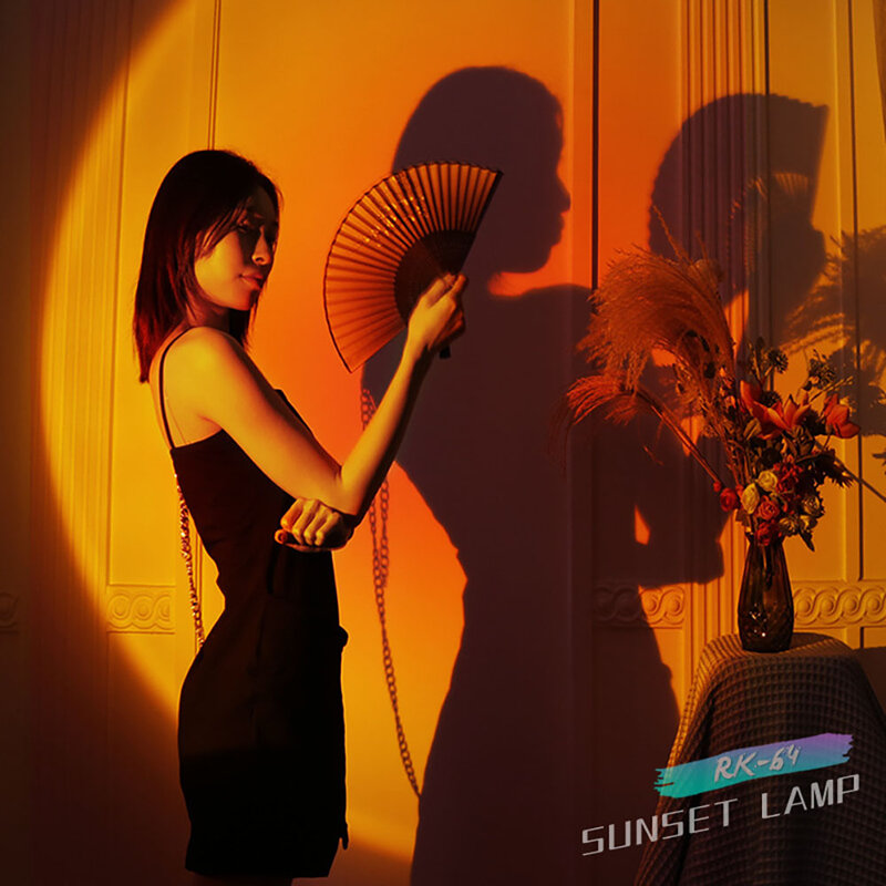 Sunset Led Fill Light Photography Projector Flash Light Sunset Lamp Rgb Selfie Video Tiktok Light Selfie Colored Lamp lighting