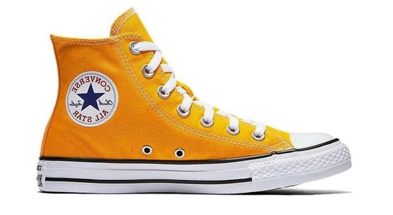 Converse-zapatillas de deporte Chuck Taylor All Star Hi unisex, originales, clásicas, para Skateboarding, de ocio, color amarillo y zapatos de tela altos