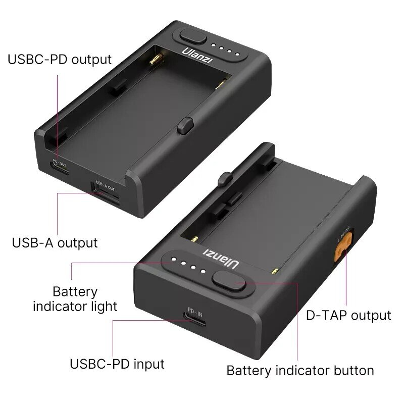 Ulanzi – chargeur de batterie d'appareil photo, 22W PD, pour F750, F550, F970, QC NP-F01, rapide, double chargeur, pour Sony, Nikon, iPad, Canon