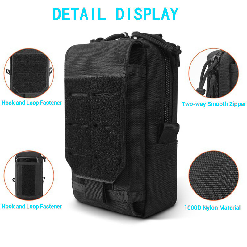 Tactical Molle Waist Bag Multifunction Nylon Belt Pack Men EDC Tools Bag Small Bag Mobile Phone Case Utility Hunting Bag