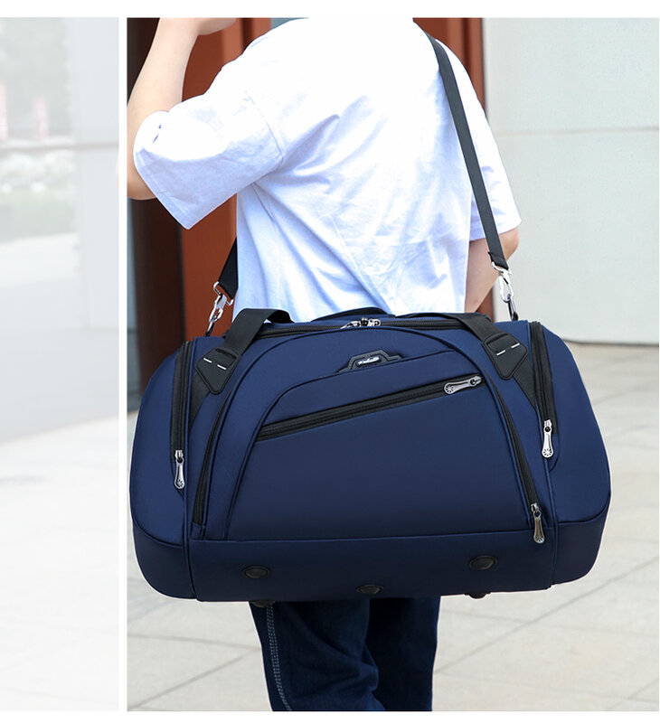 Yilian grande capacidade de mão bolsa de viagem 2022 novo masculino bolsa de ombro de curta distância bagagem oxford pano saco de viagem