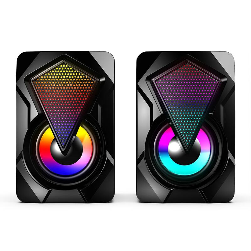 สีสันสดใส RGB ลำโพงคอมพิวเตอร์มัลติมีเดีย Usb ซับวูฟเฟอร์เดสก์ท็อปเกม