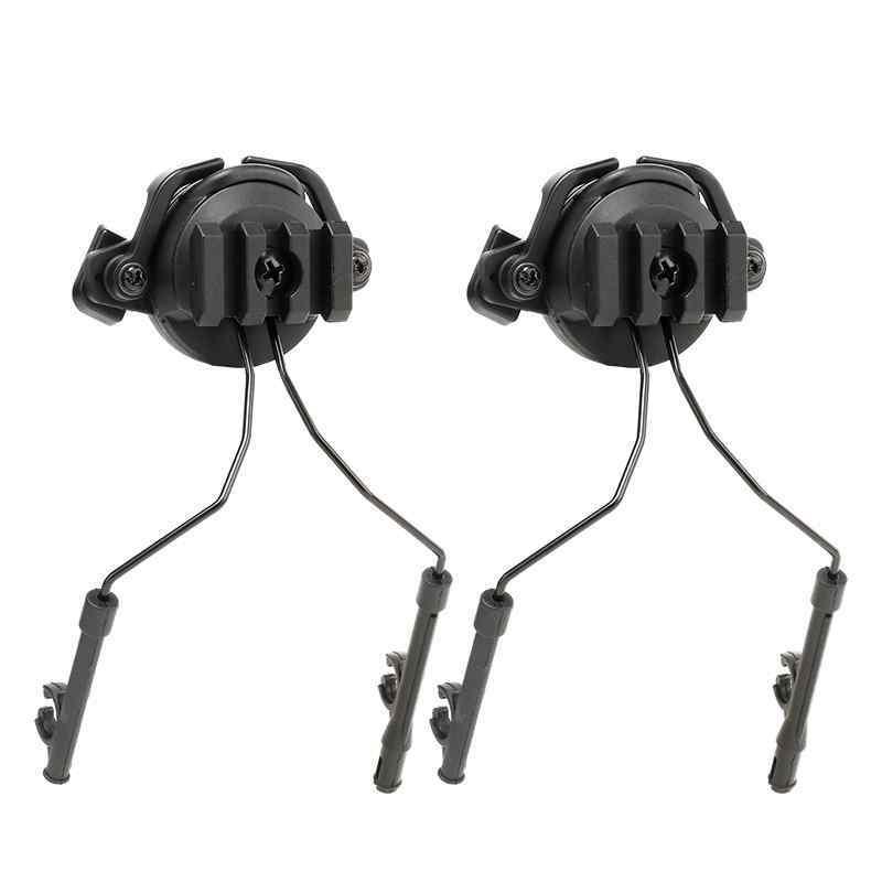 1 쌍 헤드셋 헬멧 어댑터 레일 어댑터 서스펜션 헤드폰 브래킷, 사냥 귀마개 왼쪽 및 오른쪽 부착물 지원