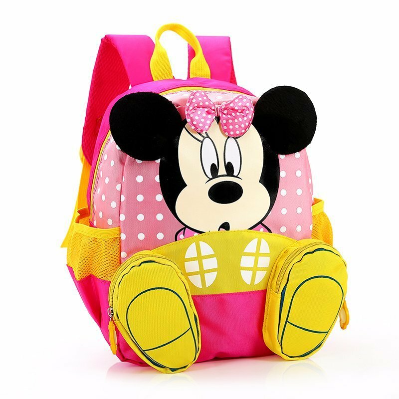 Disney nova mochila infantil bebê jardim de infância bonito dos desenhos animados minnie mouse mochila das crianças mickey mouse schoolbag