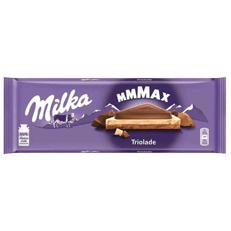 MMMAX Triolade, tableta de chocolate de 280 gr. Chocolates Milka, snack dulce, chocolates para comer - Capsularium