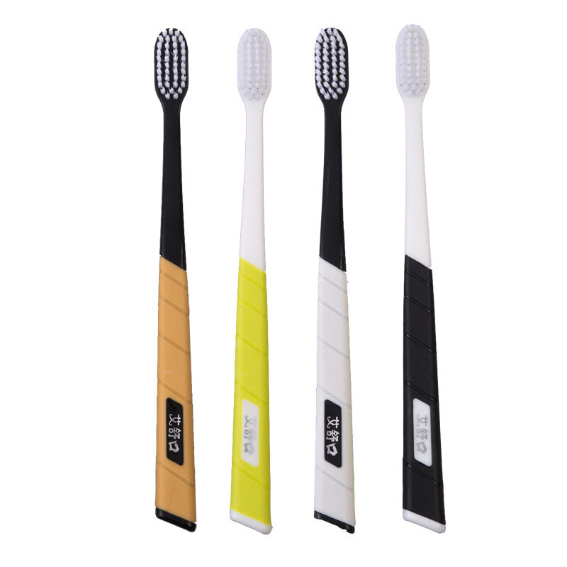 Soft toothbrush plain brush silk household adult toothbrush single pure white filament gift. tongue scraper  toothbrush case