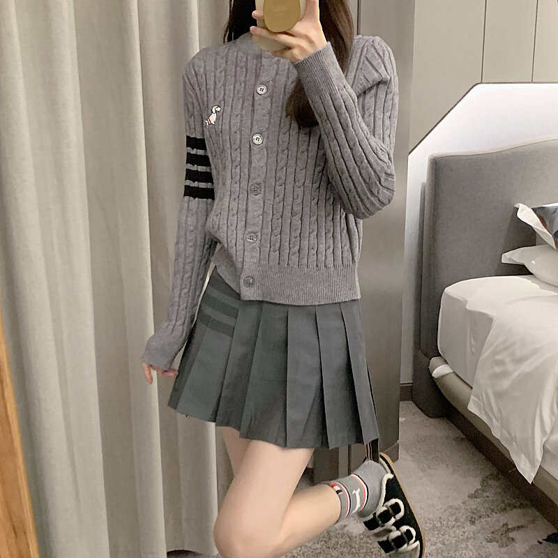 Knitted 2023 Korean Fall New Clothes Sweater High Quality Clothing Womens Cardigan Girl Long Sleeve Fashion Winter Y2k Knit Tops