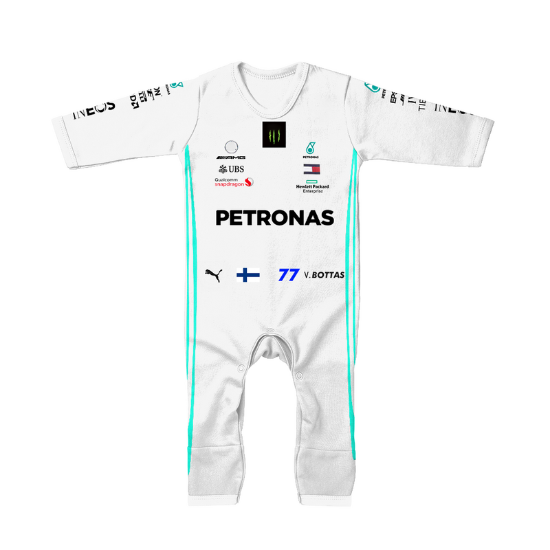 Pakaian Merangkak Lengan Pendek Musim Panas F1 Baru Jumpsuit Penggemar Kompetisi Olahraga Ekstrim Balap W13 Dalam Ruangan Bayi Luar Ruangan