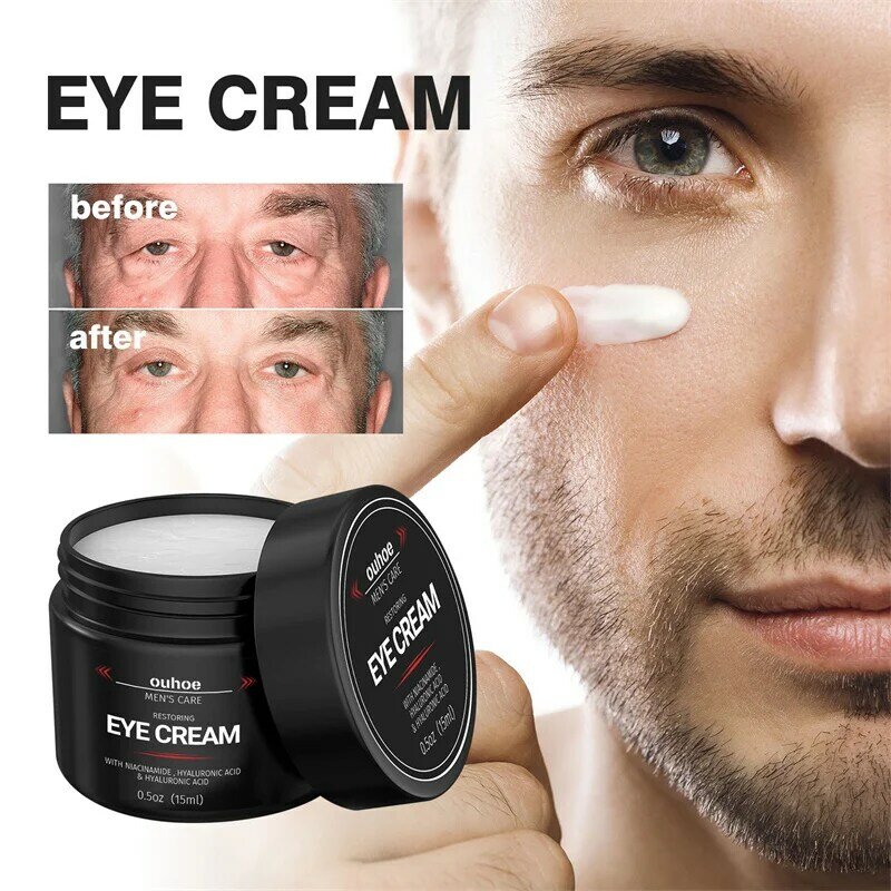 Crema de ojos para hombres, removedor de bolsas de Ojos de ojeras debajo de los ojos, crema antienvejecimiento ajustada, Reduce las líneas finas, maquillaje para el cuidado de la piel