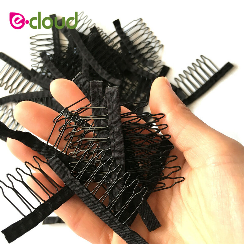 20pcs Wig Comb With Polyster Cloth 7 Teeth Wig Accessories Hair Wig Combs 10-20Pcs Wholesale Black Lace Wig Clips