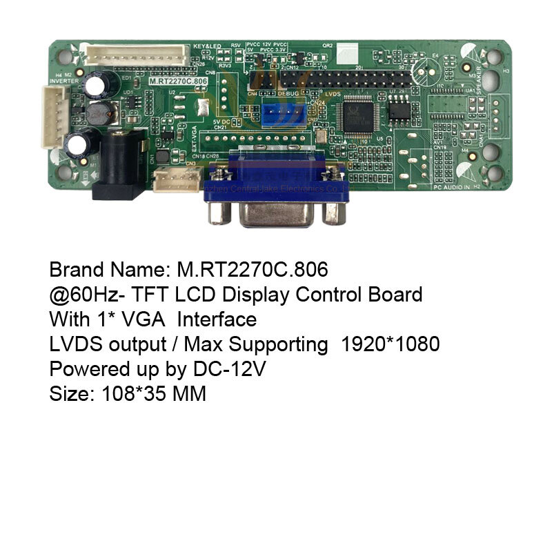 Hot البيع ل 15.6 ″LCD شاشة العرض الصناعية تشمل لوحة تحكم: RTD2270 زائد 15.6 بوصة G156HAN02.0