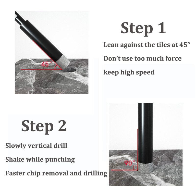 5-16mm Hex Handle Vaccum Brazed Diamond Dry Drill Bits Set Hole Saw Cutter for Granite Marble Ceramic Tile Glass Stone Hole Open
