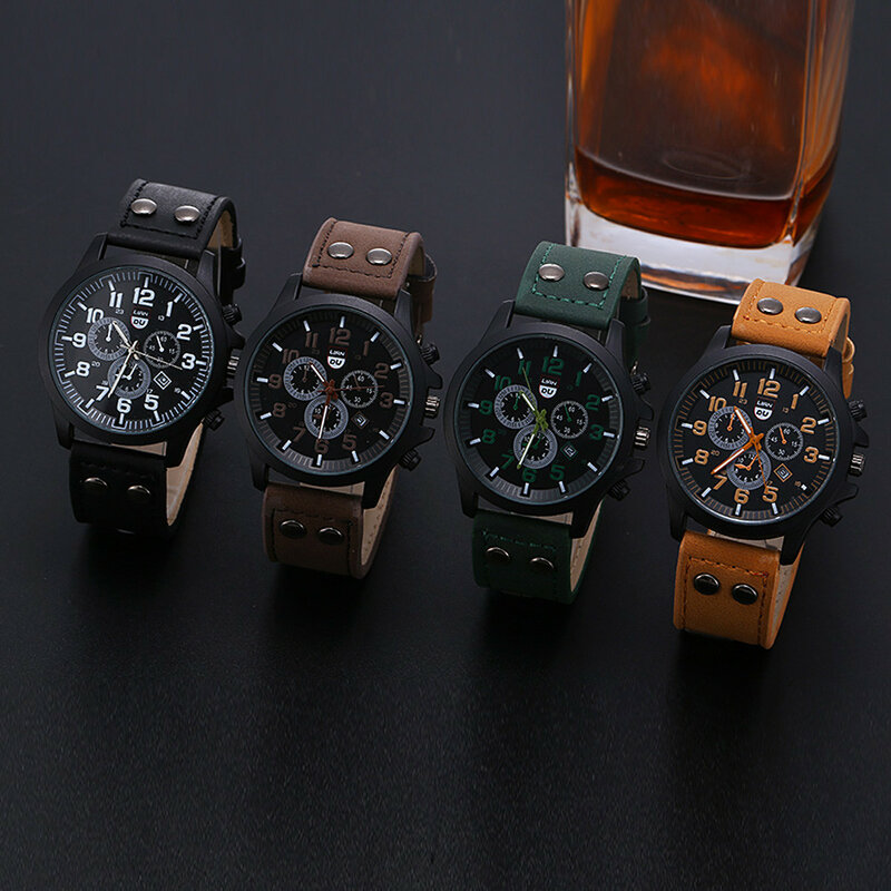Mannen Quartz Horloge Mode Eenvoudige Business Riem Quartz Horloge