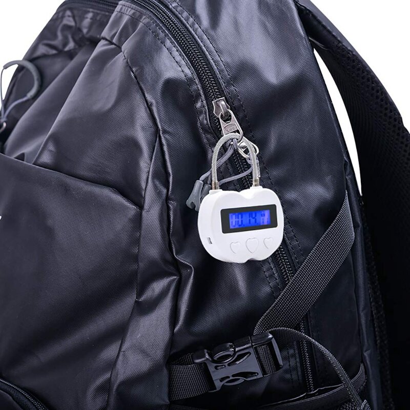 Display LCD Smart Time Lock, Multifunções Viagem Temporizador Eletrônico, impermeável USB recarregável, Temporizador Temporário Cadeado