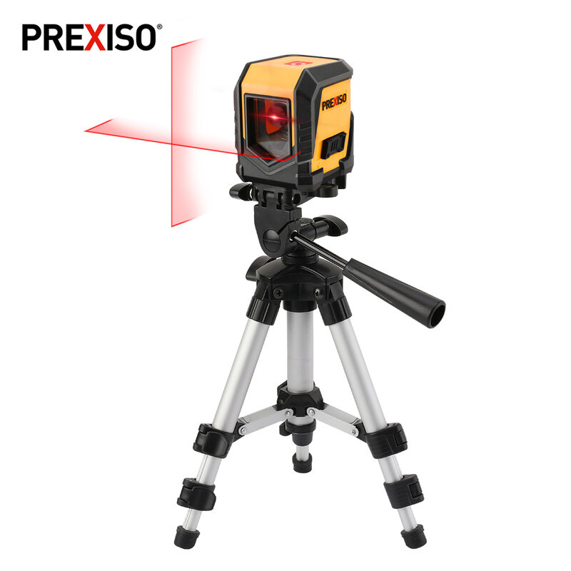 PREXISO-Mini rayo rojo autonivelante (4 grados), Láser de línea cruzada Vertical y Horizontal con trípode, 30 pies/10M